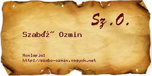 Szabó Ozmin névjegykártya