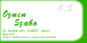 ozmin szabo business card
